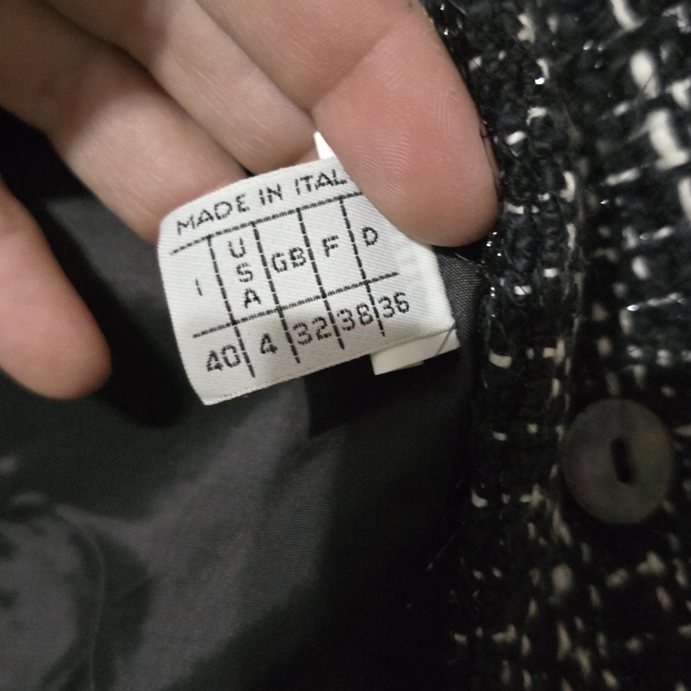 NWT Nicola Made in Italy Black & White Tweed Blazer/Jacket w/ Metallic Threading - Picture 15 of 16